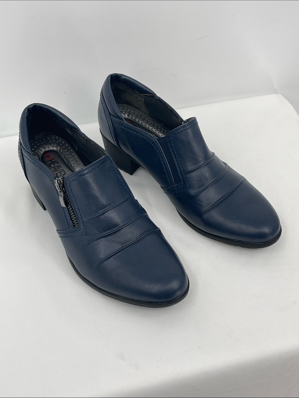 HEAVENLY FEET Women's Navy Blue Low Heel Dress Shoes SIZE 7